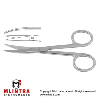 Operating Scissor Curved - Sharp/Sharp Stainless Steel, 18.5 cm - 7 1/4"